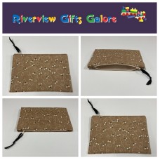 Zip Clutch / Purse / Bag / Pouch - Bees on Taupe Zip Clutch / Purse / Bag / Pouch - Bees on Taupe